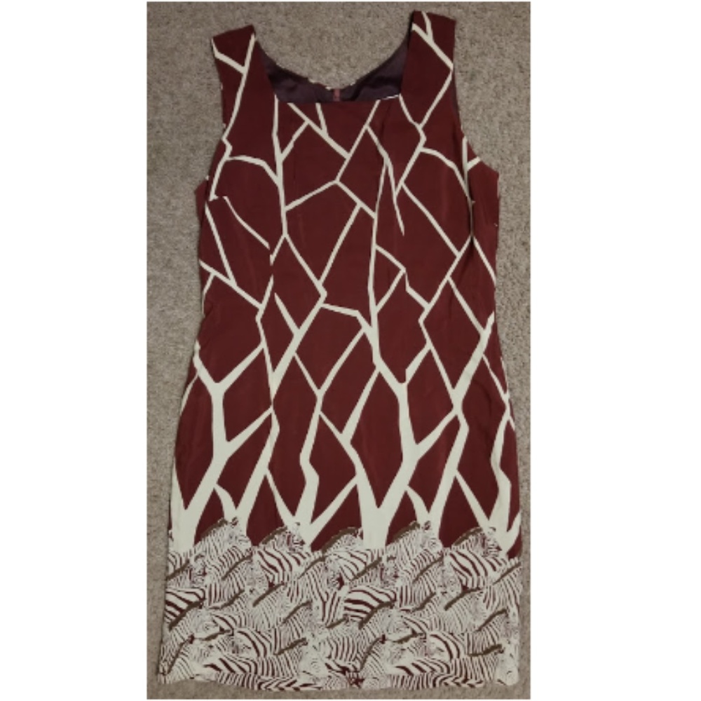 CDC Womens Zebra Sleeveless Sheath Dress Size 8